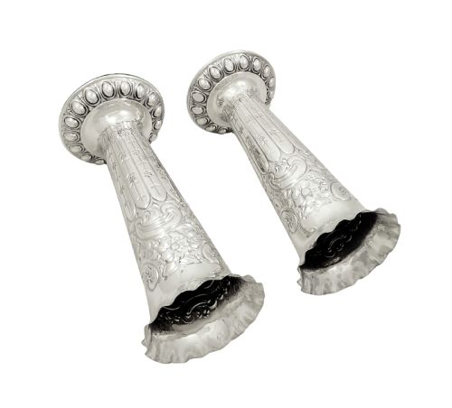 fig 1. Pair of Antique Edwardian Sterling Silver 8