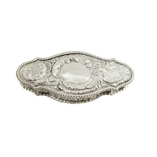 Antique Edwardian Sterling Silver 6" Trinket Box 1902