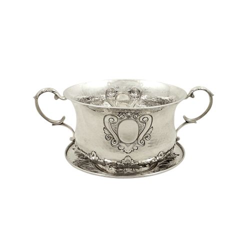 Antique Edwardian Sterling Silver Porringer with Lid 1902