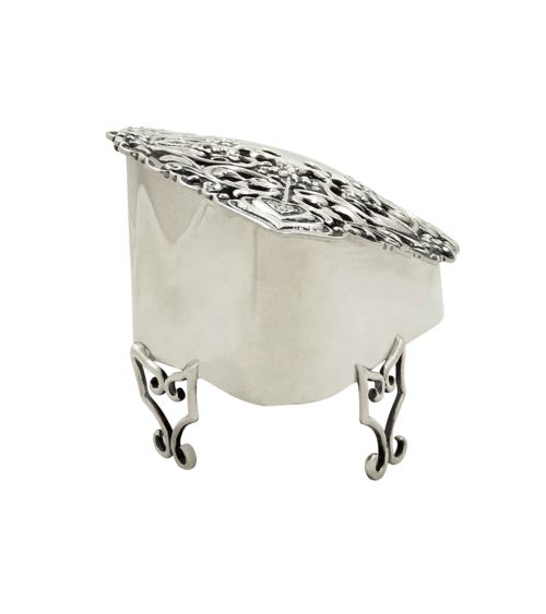 fig 1. Antique Edwardian Sterling Silver Pierced Trinket Box 1904