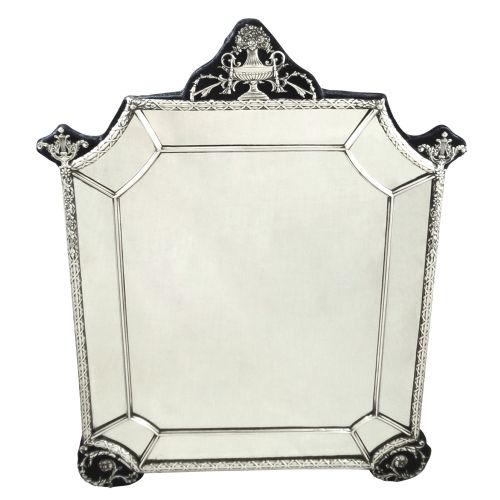 Antique Sterling Silver 18" X 14" Dressing Table Mirror 1911