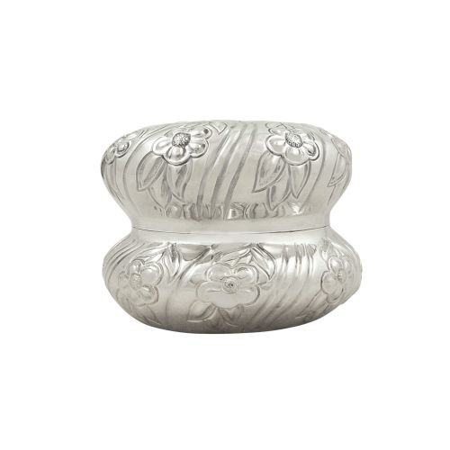 Antique Victorian Scottish Sterling Silver Vanity Pot / Trinket Box 1888