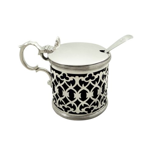 Antique Victorian Sterling Silver Mustard Pot 1896