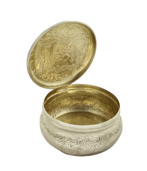 fig 1. Antique Victorian Sterling Silver Trinket Box / Vanity Pot 1900
