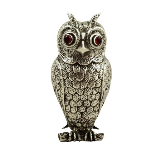 Antique Continental Silver Owl Pepper Pot C 1920