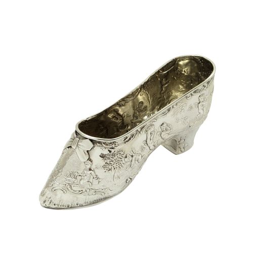 Antique Victorian Sterling Silver 5" Shoe 1895