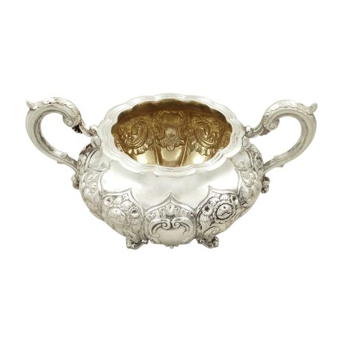 Antique Early Victorian Sterling Silver 2 Handle Bowl 1846