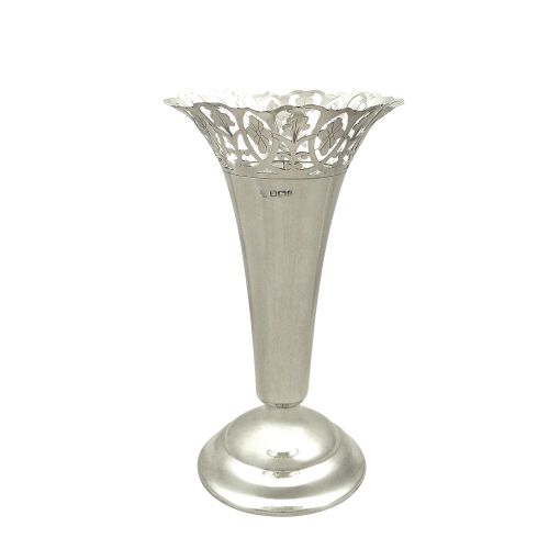 Antique Victorian Sterling Silver 7 1/2" Vase 1900
