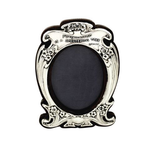 Antique Edwardian Sterling Silver Photo Frame 1904 - Friendship Is a Sheltering Tree