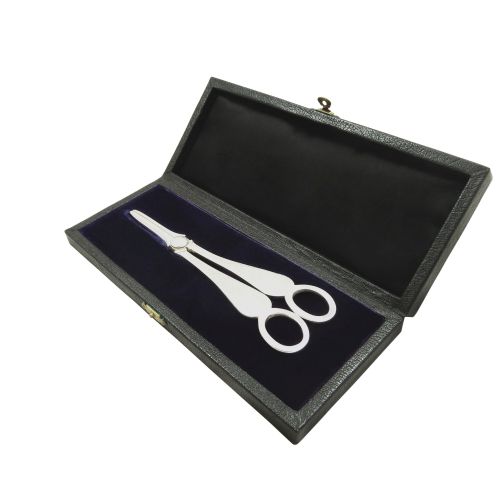 Pair of Antique Victorian Sterling Silver Grape Shears / Scissors in Case 1884