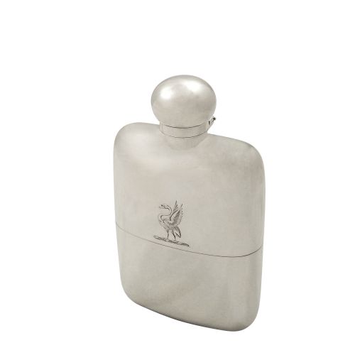 Antique Victorian Sterling Silver Hip Flask with Cup 1894 - Swan