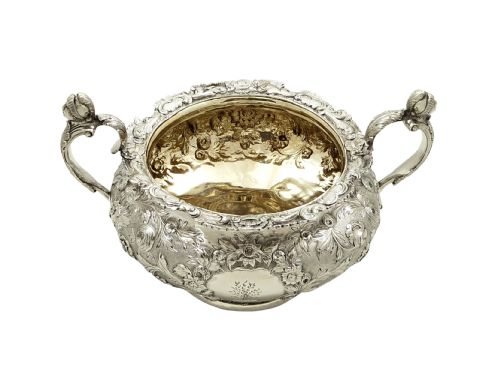 fig 1. Antique Georgian Sterling Silver 2 Handle Bowl - 1827