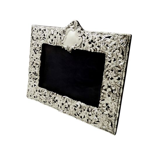 Antique Edwardian Sterling Silver Landscape Photo Frame 1904