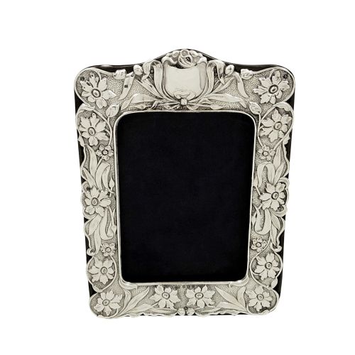 Antique Edwardian Sterling Silver 8" Photo Frame 1902