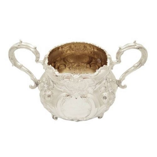 Antique Victorian Sterling Silver 2 Handle Bowl 1840