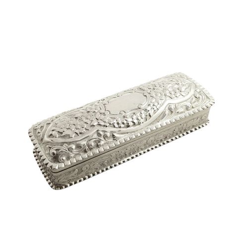 Antique Victorian Sterling Silver 5 1/2" Trinket Box 1889
