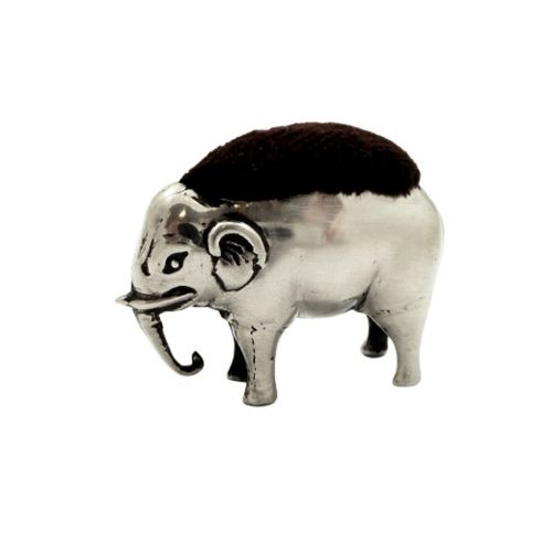 Antique Edwardian Sterling Silver Elephant Pin Cushion 1905