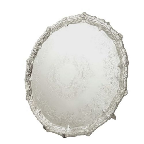Antique Victorian Sterling Silver 10" Tray / Salver 1900