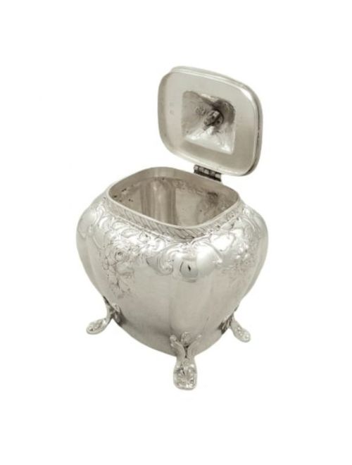 fig 1. Antique Victorian Sterling Silver Caddy 1896
