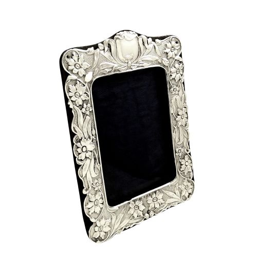 Antique Art Nouveau Sterling Silver Photo Frame 1902