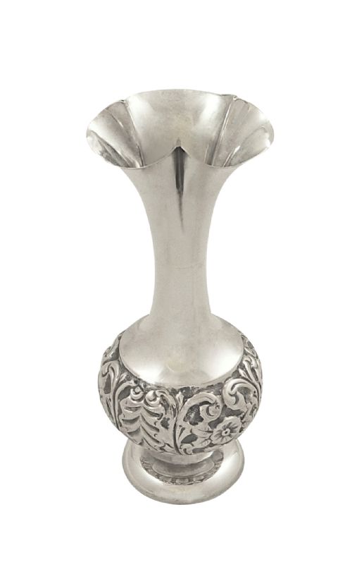 fig 1. Pair of Antique Edwardian Sterling Silver Vases 1902