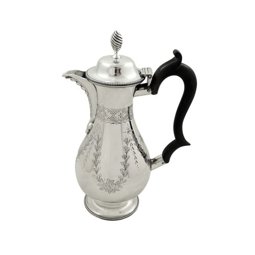 Antique Victorian Sterling Silver Water Jug / Pot 1877