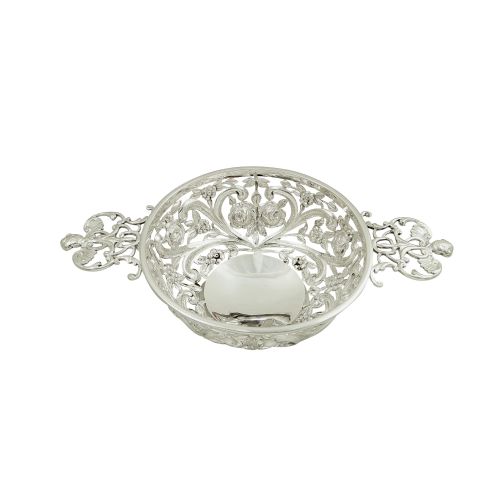 Antique Victorian Sterling Silver Pierced Dish / Basket 1893