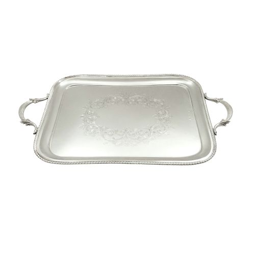 Antique Victorian Sterling Silver 16" X 12" Tray 1899