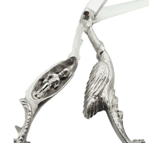 fig 1. Antique Dutch Silver Stork Baby Scissors c1900