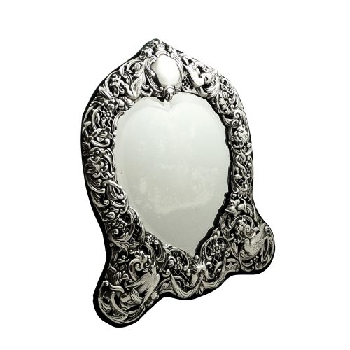 Antique Edwardian Sterling Silver Dressing Mirror 1901