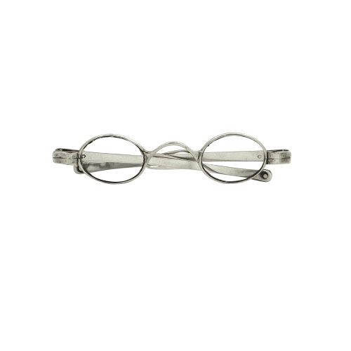 Pair of Antique Georgian Sterling Silver Wig Spectacles 1821