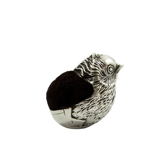 Antique Edwardian Sterling Silver Chick / Bird Pin Cushion 1908