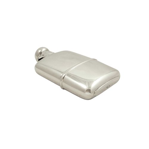 Antique Sterling Silver Hip Flask with Cup 1928