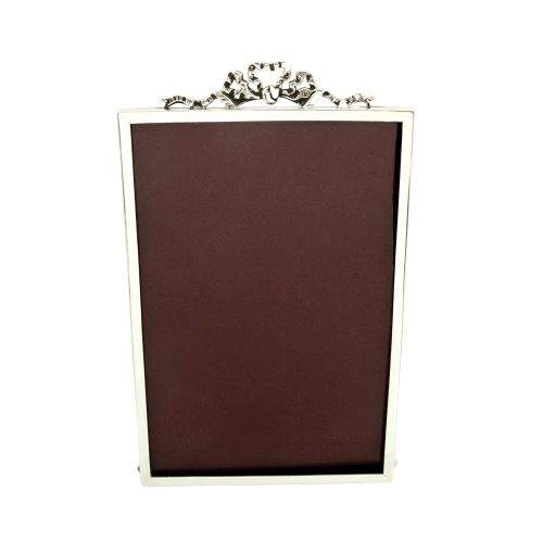 Antique Edwardian Sterling Silver 'Bow/ribbon' Photo Frame 1904