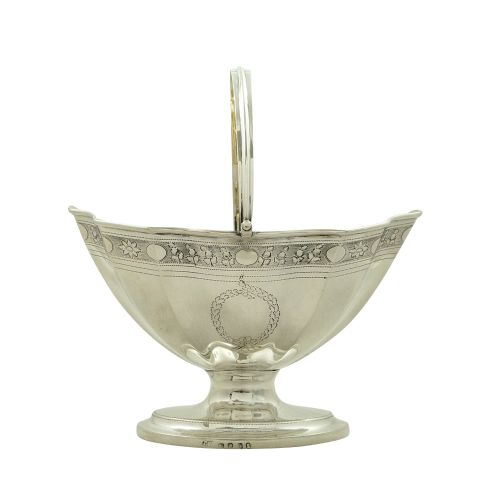 Antique Georgian Sterling Silver Sugar Basket / Bowl 1798