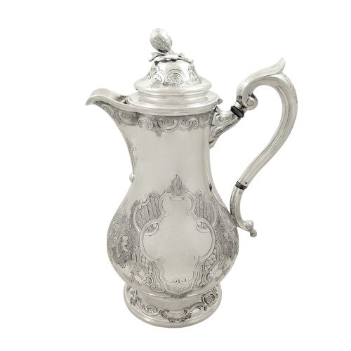Antique Scottish Victorian Sterling Silver 3 Pint Coffee Pot 1862 - Edinburgh