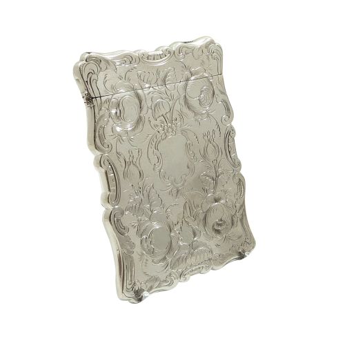 Antique Victorian Sterling Silver Nathaniel Mills Card Case 1854