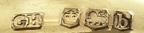 fig 1. Pair of Antique Sterling Silver Shell Butter Dishes in Case 1919