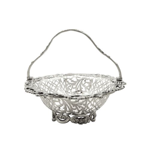 Antique Victorian Sterling Silver Basket 1900