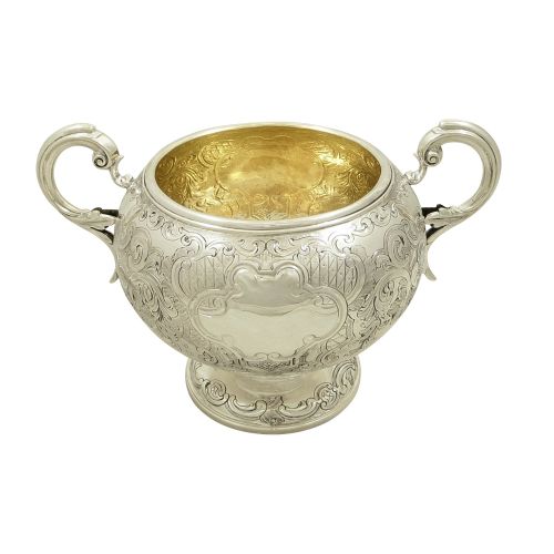 Antique Scottish Victorian Sterling Silver 2 Handle Bowl 1862