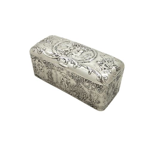 Antique Victorian Sterling Silver Trinket Box 1900