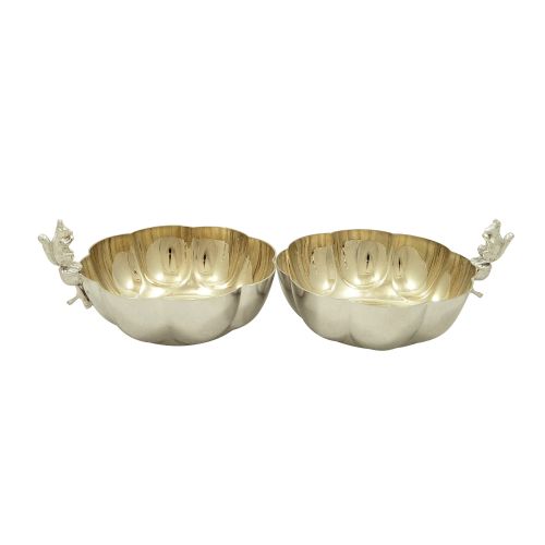 Pair of Antique Silver Plated Squirrel Nut Dishes / Bowls C1900