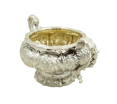 fig 1. Antique Georgian Sterling Silver 2 Handle Bowl 1828