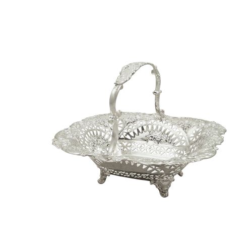 Antique Victorian Sterling Silver Basket 1894