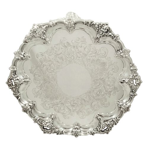 Antique Victorian Silver Plated 12" Tray / Salver C1860