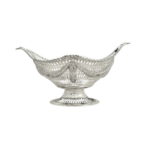 Antique Victorian Sterling Silver 10" Pierced Dish / Bowl 1893
