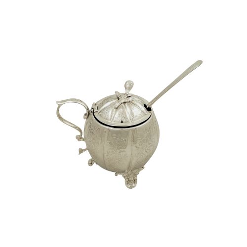 Antique Victorian Sterling Silver Mustard Pot 1855