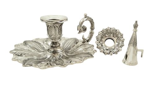 fig 1. Antique Early Victorian Sterling Silver Chamberstick 1839