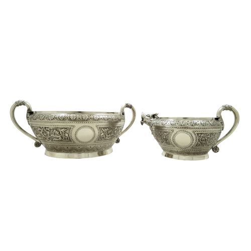 Antique Victorian Sterling Silver Jug & Bowl 1872