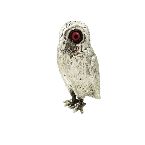 Antique Victorian Sterling Silver Owl Pepper Pot 1874